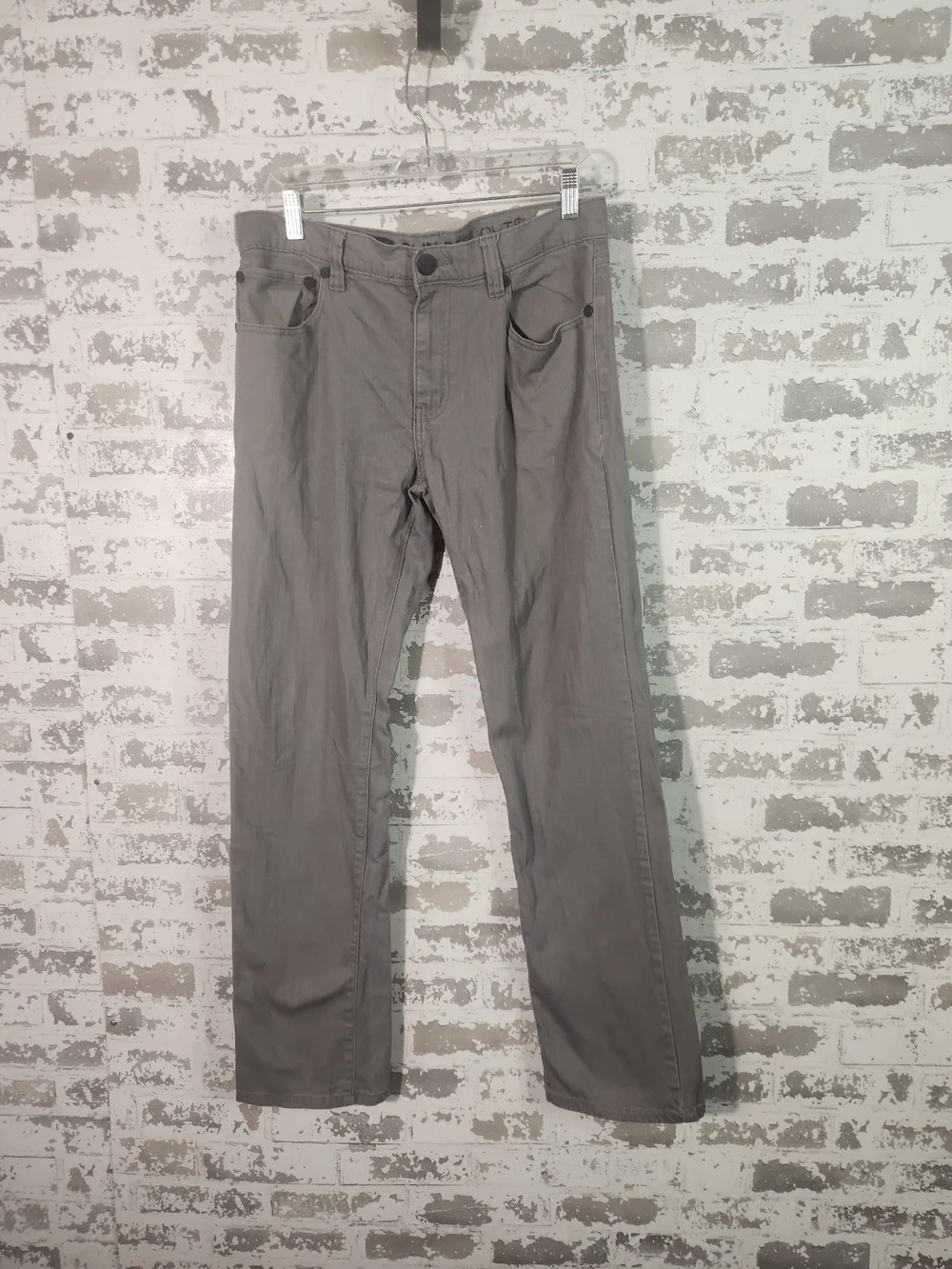 Gray Straight-Leg Pants